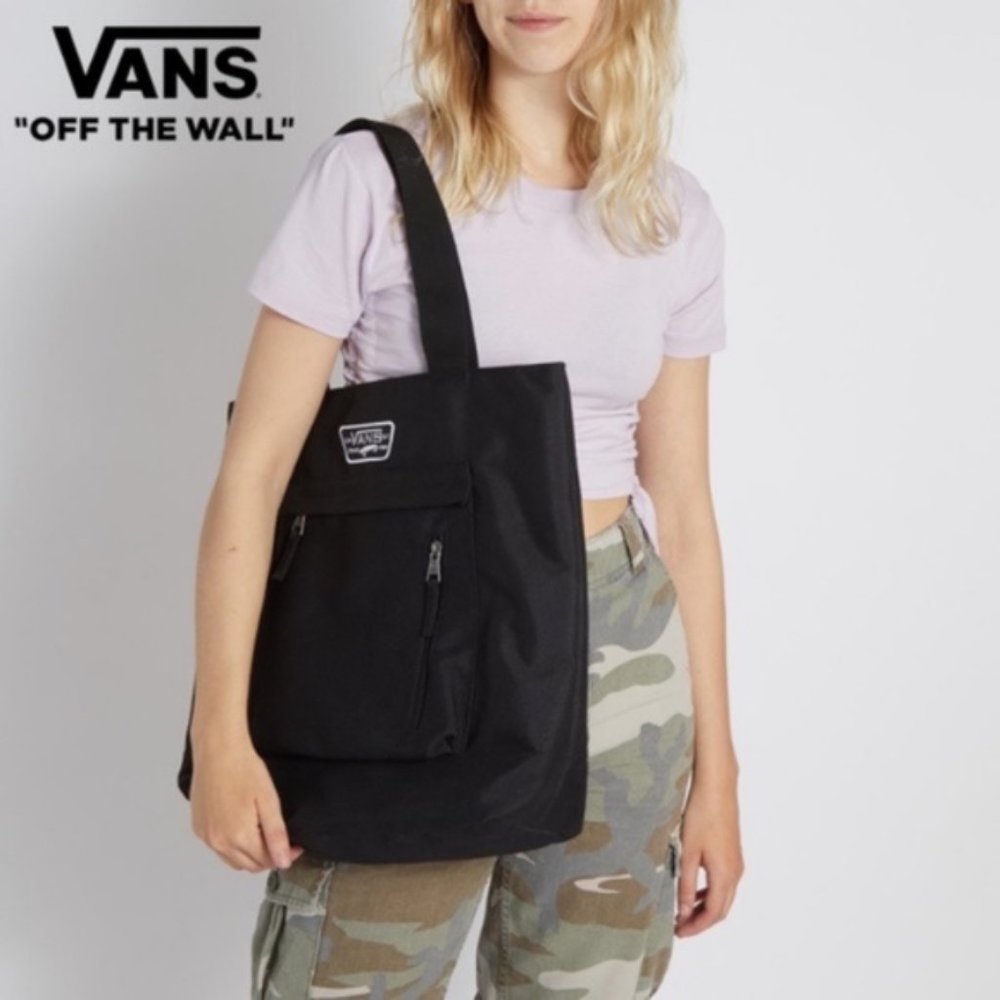 VANS In the Know Black Canvas Travel Tote Bag